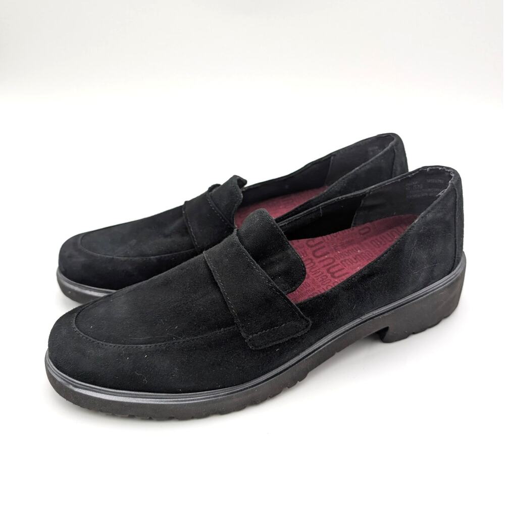 Munro Geena Classic Moc-Toe Loafer Shoes Women's Black Size US9.5N EU40